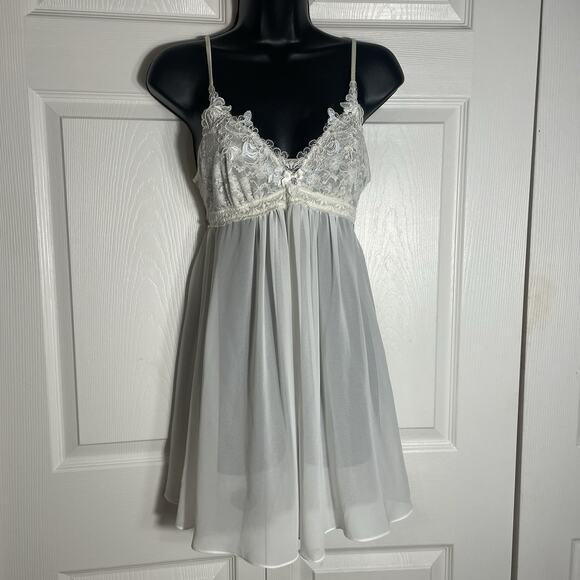 Vintage Y2K In Bloom Nightgown Women Small Beige Lace Bust Slip Dress Balletcore - Picture 1 of 9